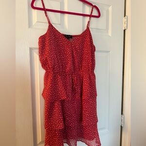Red spring or summer dress